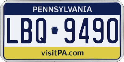 PA license plate LBQ9490