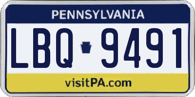 PA license plate LBQ9491