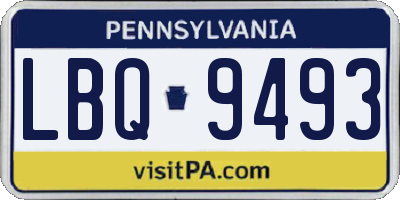 PA license plate LBQ9493