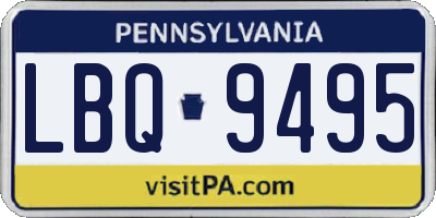 PA license plate LBQ9495