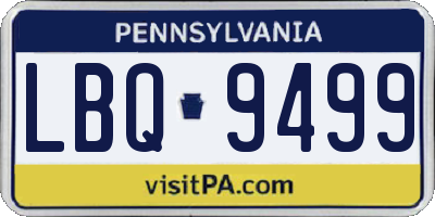PA license plate LBQ9499