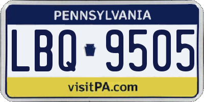 PA license plate LBQ9505