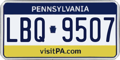 PA license plate LBQ9507
