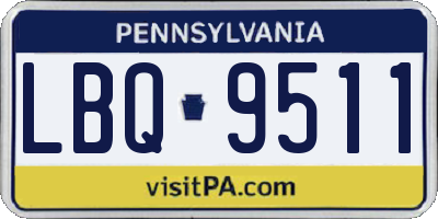 PA license plate LBQ9511