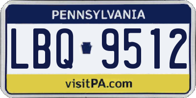 PA license plate LBQ9512