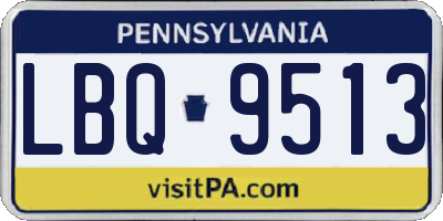 PA license plate LBQ9513