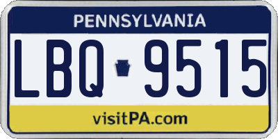 PA license plate LBQ9515