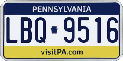 PA license plate LBQ9516