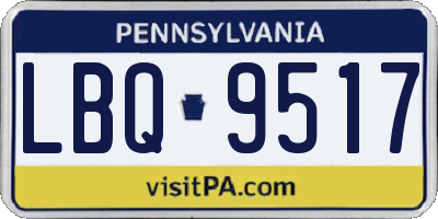 PA license plate LBQ9517