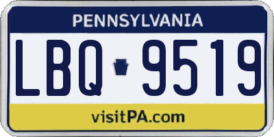 PA license plate LBQ9519