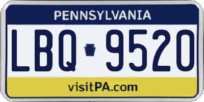PA license plate LBQ9520