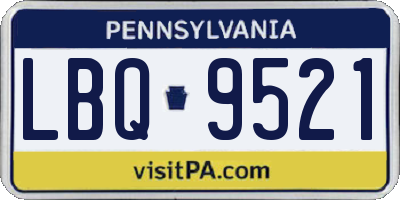 PA license plate LBQ9521
