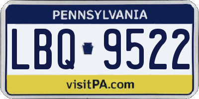 PA license plate LBQ9522