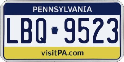 PA license plate LBQ9523