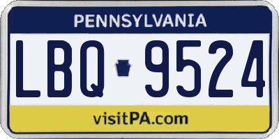 PA license plate LBQ9524