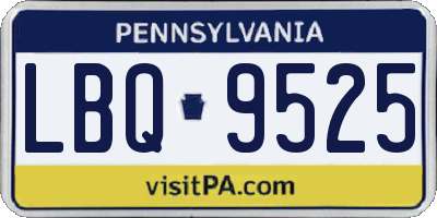 PA license plate LBQ9525
