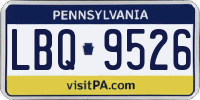 PA license plate LBQ9526