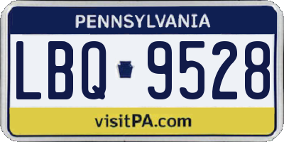 PA license plate LBQ9528