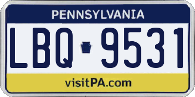 PA license plate LBQ9531