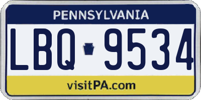 PA license plate LBQ9534