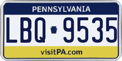 PA license plate LBQ9535