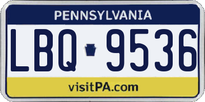 PA license plate LBQ9536