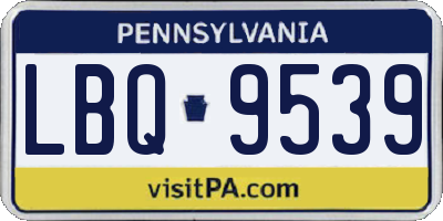 PA license plate LBQ9539