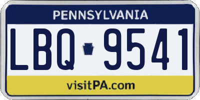 PA license plate LBQ9541