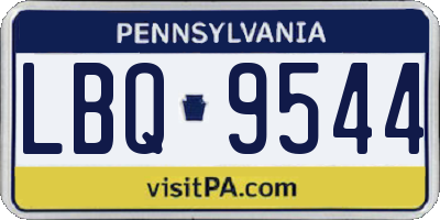 PA license plate LBQ9544