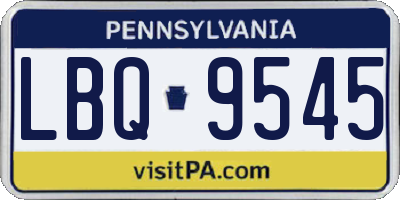 PA license plate LBQ9545