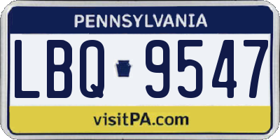 PA license plate LBQ9547