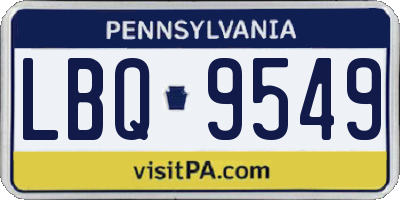 PA license plate LBQ9549