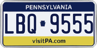 PA license plate LBQ9555