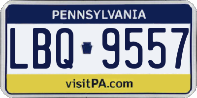 PA license plate LBQ9557