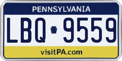 PA license plate LBQ9559