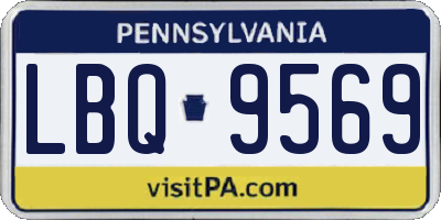 PA license plate LBQ9569
