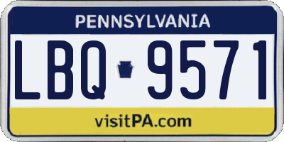 PA license plate LBQ9571