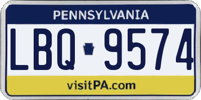 PA license plate LBQ9574