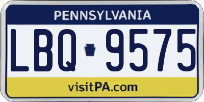 PA license plate LBQ9575