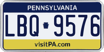 PA license plate LBQ9576