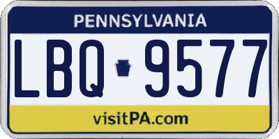 PA license plate LBQ9577