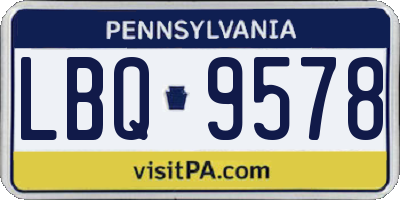 PA license plate LBQ9578