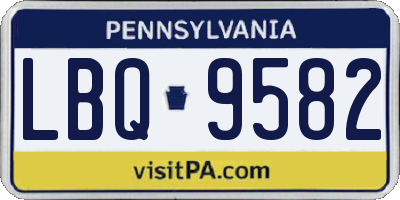 PA license plate LBQ9582