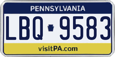 PA license plate LBQ9583
