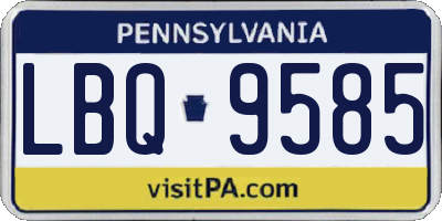 PA license plate LBQ9585
