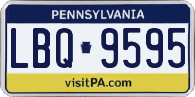 PA license plate LBQ9595