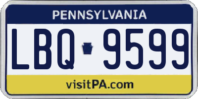 PA license plate LBQ9599