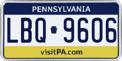 PA license plate LBQ9606