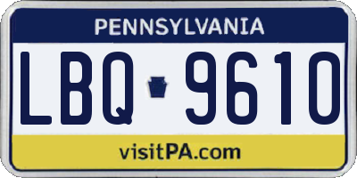 PA license plate LBQ9610