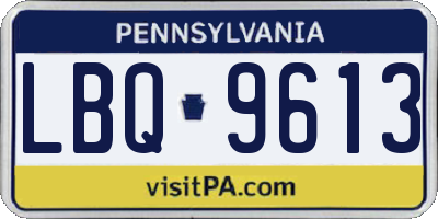 PA license plate LBQ9613